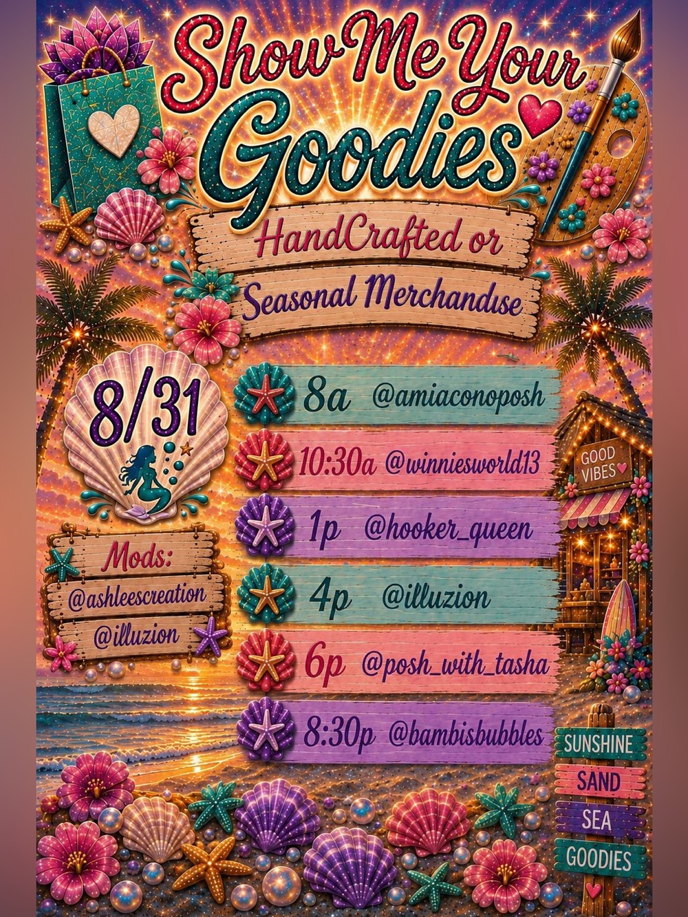 Show Me Your Goodies Train on August 17th from 6:00pm to 8:30pm